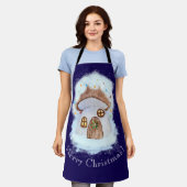 クリスマスのメルヘンハウス エプロン (着用した状態)