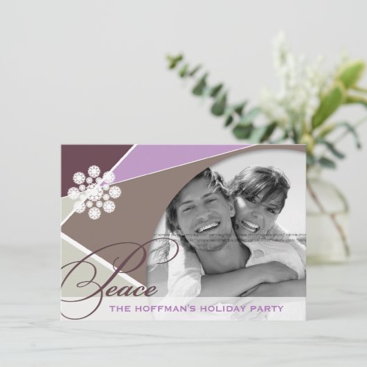 クリスマスのモダンなCrissの十字の休日のパーティの写真 招待状 (スタンド正面)