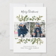クリスマスのモダングリーンに3枚の写真