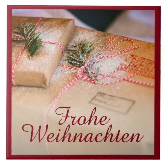 クリスマスのモチーフとしての贈り物 タイル (正面)