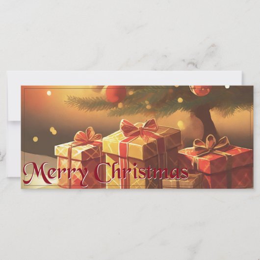 クリスマスのモチーフ、クリスマスツリーの下にプレゼント (正面)