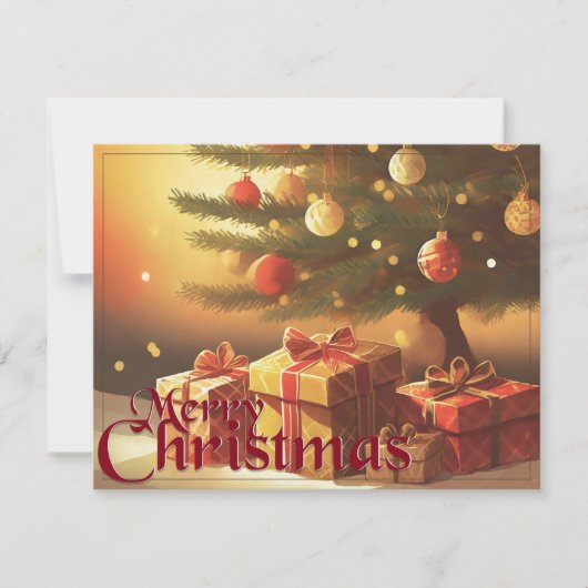 クリスマスのモチーフ、クリスマスツリーの下にプレゼント (正面)