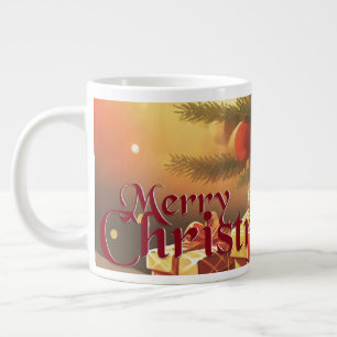 クリスマスのモチーフ、クリスマスツリーの下にプレゼント ジャンボコーヒーマグカップ