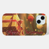 クリスマスのモチーフ、クリスマスツリーの下にプレゼント Case-Mate iPhoneケース (裏面 (横))