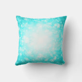 クリスマスのモノグラムの冬の不思議の国のターコイズ クッション (裏面)