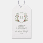 クリスマスのモノグラムクラウン ギフトタグ (正面)