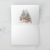 クリスマスのモミの木とサンタと孫娘 カード (内部)