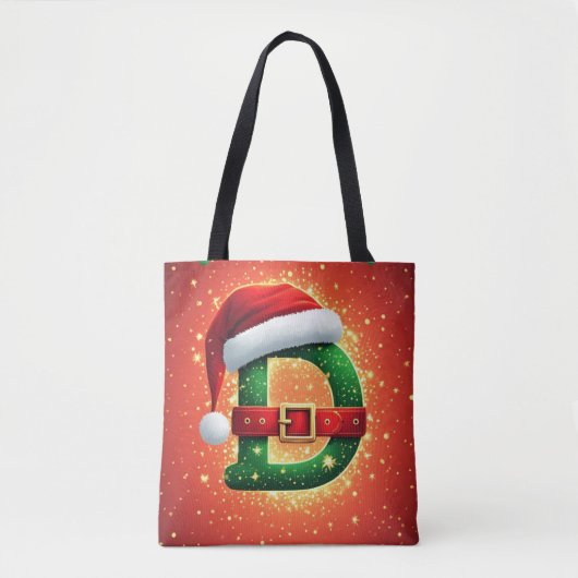 クリスマスのモミの木とサンタのD トートバッグ (正面)
