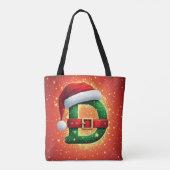 クリスマスのモミの木とサンタのD トートバッグ (裏面)
