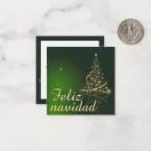 クリスマスのモミの木の緑のデザイン ノートカード (正面/裏面インサイチュ)