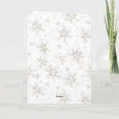 クリスマスのモミの木の雪の結晶のオーナメント カード (裏面)