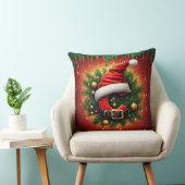 クリスマスのモミの木リースのC文字 🎄 クッション (椅子)