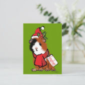 クリスマスのモルモットの挨拶 シーズンポストカード (スタンド正面)