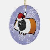 クリスマスのモルモット(滑らかな毛) セラミックオーナメント (右)