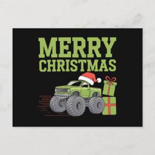 クリスマスのモンスタートラックの幼児の男の子のXmas ポストカード