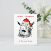 クリスマスのヤギが叫びパーソナライズされた声 シーズンポストカード (スタンド正面)