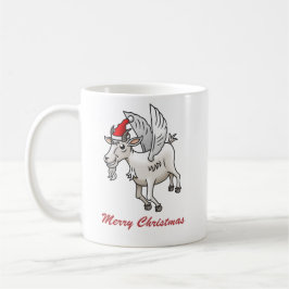 クリスマスのヤギの初飛行 コーヒーマグカップ