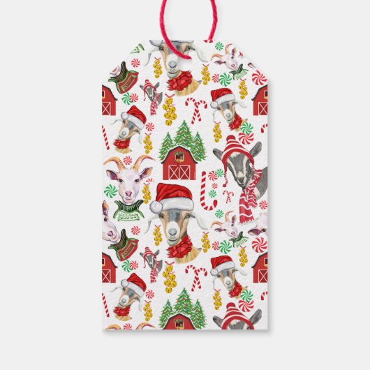 クリスマスのヤギ飴とジンルベルGetYerGoat™ ギフトタグ (裏面)