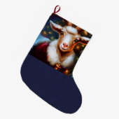 クリスマスのヤギ 4 ラージクリスマスストッキング (正面 (吊り時))