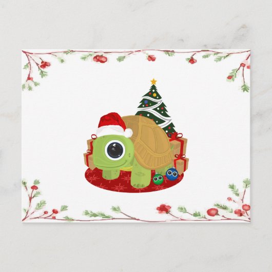 クリスマスのヤドカリとミスルトー ポストカード (正面)