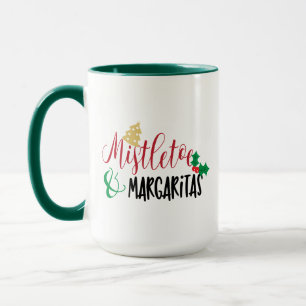クリスマスのヤドリギとマルガリータ、Xmasの歓喜の楽しみ マグカップ