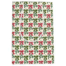 クリスマスのヤドリギと弓 ミディアムペーパーバッグ