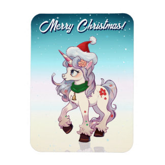 クリスマスのユニコーンのキャラクター マグネット