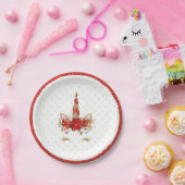 クリスマスのユニコーンのベビーシャワーの紙皿 ペーパープレート (パーティー)