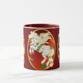 クリスマスのユニコーンの楕円形のマグ マグカップ (中央)