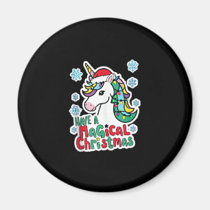 クリスマスのユニコーンは魔法のクリスマスパーティーに参加する マグネット