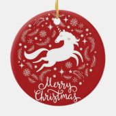 クリスマスのユニコーン セラミックオーナメント (裏面)