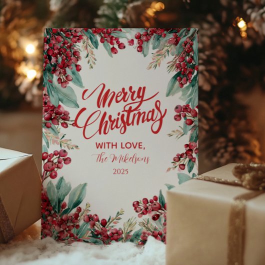クリスマスのユーカリと松 シーズンカード