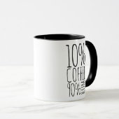 クリスマスのユーモアあふれる「コーヒー10% ラム酒90%」デザイン マグカップ (正面右)