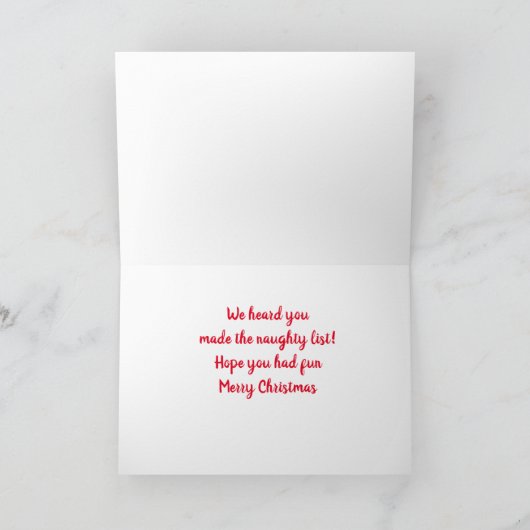 クリスマスのユーモアいけなを作ったって シーズンカード (内部)