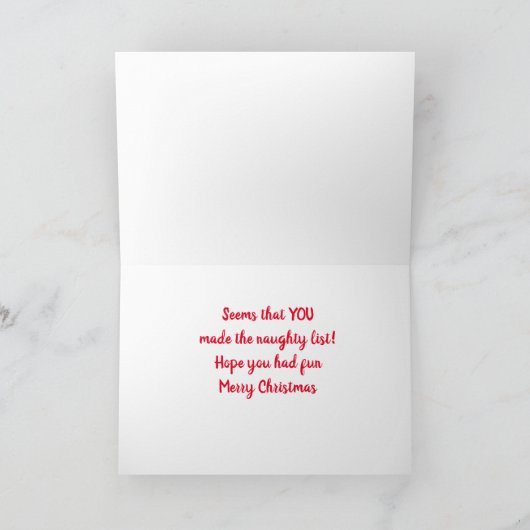 クリスマスのユーモアいけなを作ったって シーズンカード (内部)