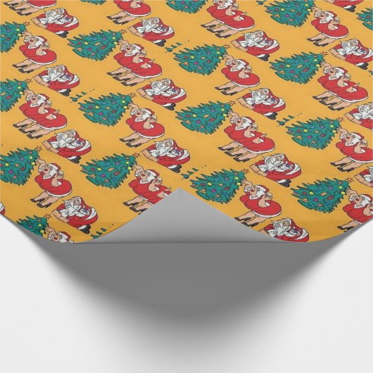 クリスマスのユーモアのサンタクロースの包装紙 ラッピングペーパー (角)