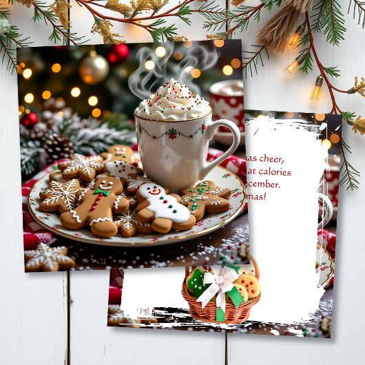 クリスマスのユーモア | コーヒーとクッキー カード