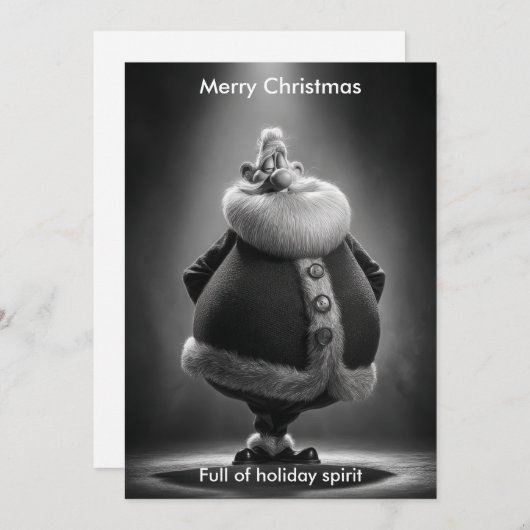 クリスマスのユーモア サンタ ホリデー グリーティング シーズンカード (正面/裏面)