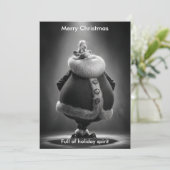 クリスマスのユーモア サンタ ホリデー グリーティング シーズンカード (スタンド正面)