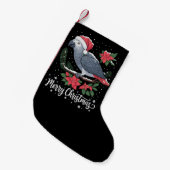 クリスマスのヨウム スモールクリスマスストッキング (正面 (吊り時))