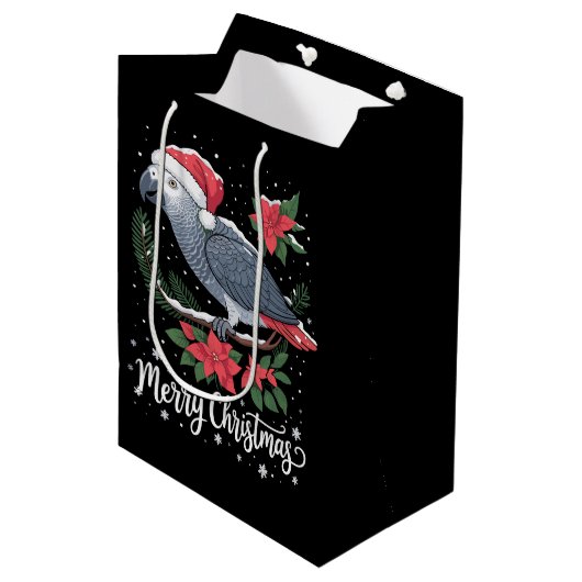 クリスマスのヨウム ミディアムペーパーバッグ (正面アングル)