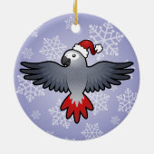 クリスマスのヨウム(中型鳥) セラミックオーナメント (裏面)