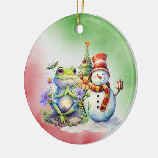 クリスマスのヨガサンお気に入りのタインストラクター セラミックオーナメント (左)