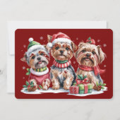 クリスマスのヨークシャーテリア犬愛好家 シーズンカード (正面)