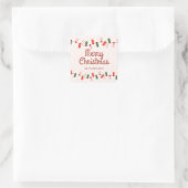 クリスマスのライトカラー陽気なクリスマスのアドレス スクエアシール (バッグ)