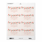 クリスマスのライトカラー陽気なクリスマスのアドレス ラベル (フルシート)