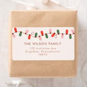 クリスマスのライトカラー陽気なクリスマスのアドレス ラベル