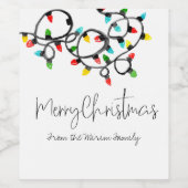 クリスマスのライトクリスマスワインラベル ワインラベル (シングルラベル)