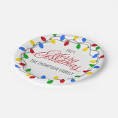 クリスマスのライトストリング | 円のカスタム ペーパープレート (アングル)