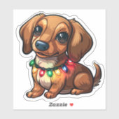 クリスマスのライト包まれたでいたずら好きのダシュント シール (シート)